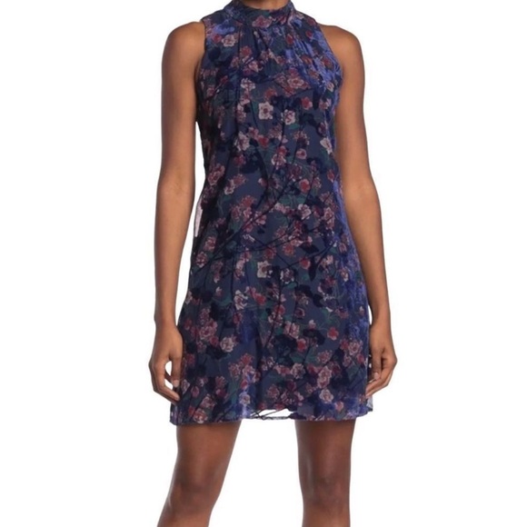 Tommy Hilfiger Dresses & Skirts - Tommy Hilfiger Sleeveless Floral Print Velvet Burnout Dress Size 4 EUC